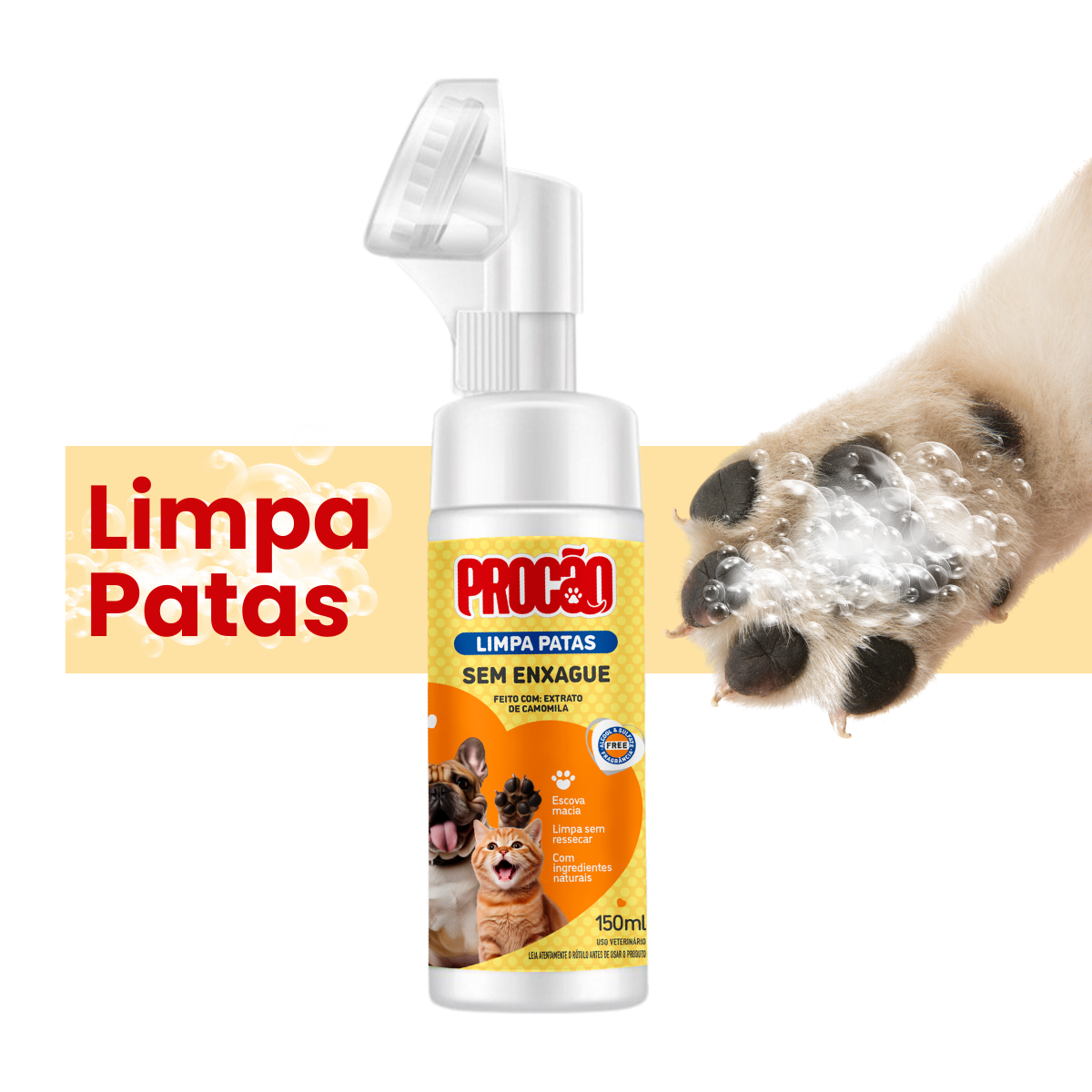 LIMPA PATAS COM ESCOVA - 150 ML - Imagem 2