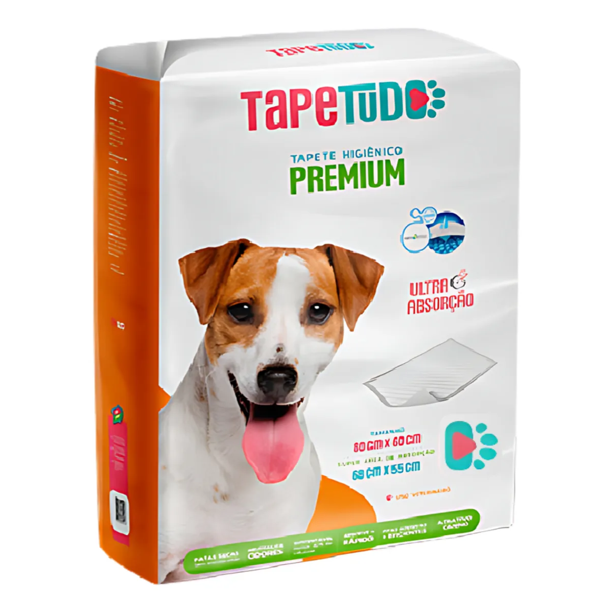 TAPETE HIGIENICO TAPETUDO PREMIUM 80 X 60 CM ABS PCT C/ 30 UN